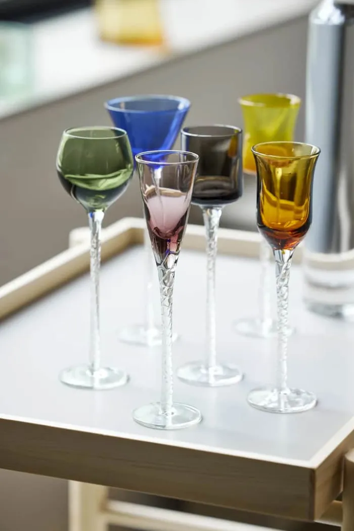 Lyngby Glas London Snapseglas - 6 stk. 2,5/5 cl - Glas - Multifarvet