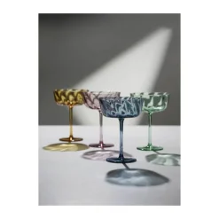 Lyngby Glas Vienna Champagneskål - 4 stk. 30 cl - Glas - Brun