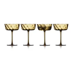 Lyngby Glas Vienna Champagneskål - 4 stk. 30 cl - Glas - Brun