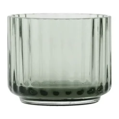 Lyngby Porcelæn Fyrfadsstage H 5,5 cm - Mundblæst glas - Grøn