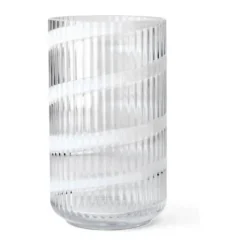 Lyngby Porcelæn Lyngby Vase Swirl Ø 14,5 x H 25 cm - Mundblæst glas - Swirl hvid