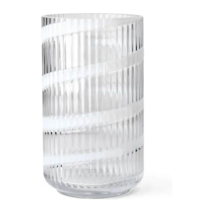 Lyngby Porcelæn Lyngby Vase Swirl Ø 14,5 x H 25 cm - Mundblæst glas - Swirl hvid