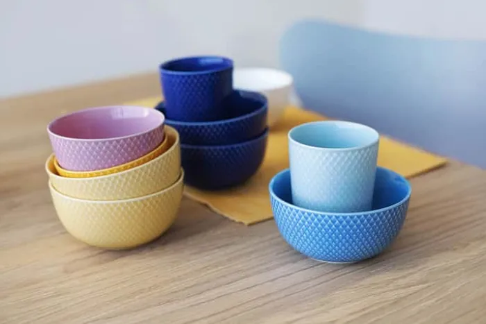 Lyngby Porcelæn Rhombe Color Krus 33 cl - Porcelæn - Turkis