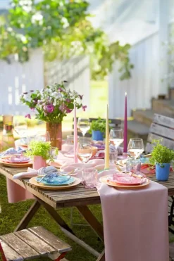 Lyngby Porcelæn Rhombe Color Kronelysestage H 3 cm - Porcelæn - Rosa