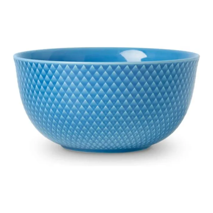 Lyngby Porcelæn Rhombe Color Serveringsskål Ø 17,5 cm - Porcelæn - Blå