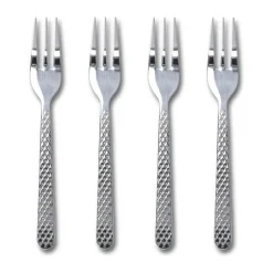 Lyngby Porcelæn Rhombe Kagegaffel - 4 stk. L 17 cm - Genanvendt stål - Blank