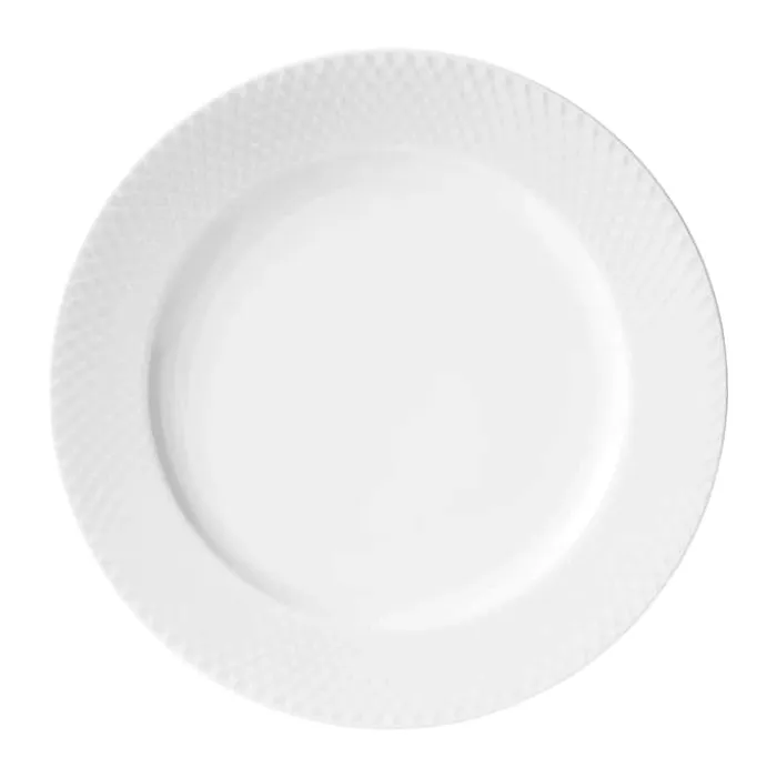 Lyngby Porcelæn Rhombe Middagstallerken Ø 27 cm - Porcelæn - Hvid