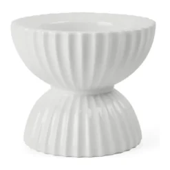 Lyngby Porcelæn Tura Bloklysestage Ø 11,5 cm - Porcelæn - Hvid