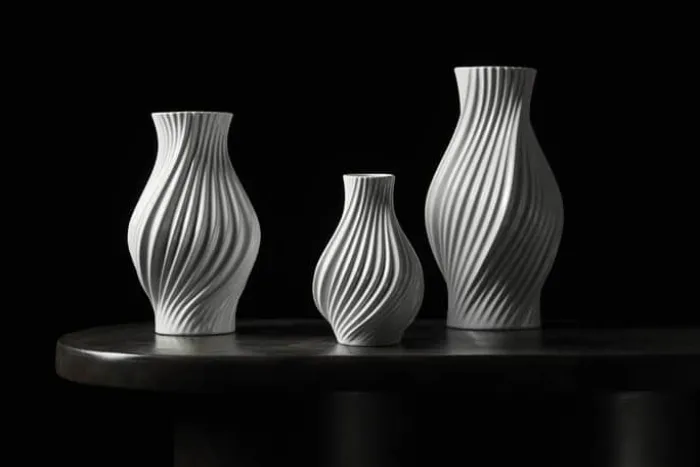 Lyngby Porcelæn Twist Vase H 18 cm - Porcelæn - Hvid