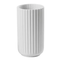 Lyngby Porcelæn Vase H 15,5 cm - Porcelæn - Mat hvid