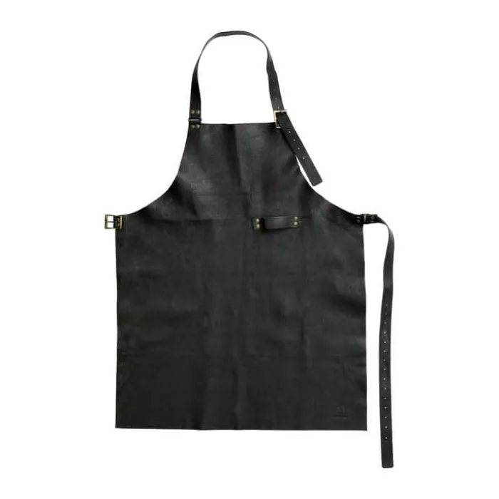 Made by Mama Forklæde L 64 cm - Kernelæder - Sort