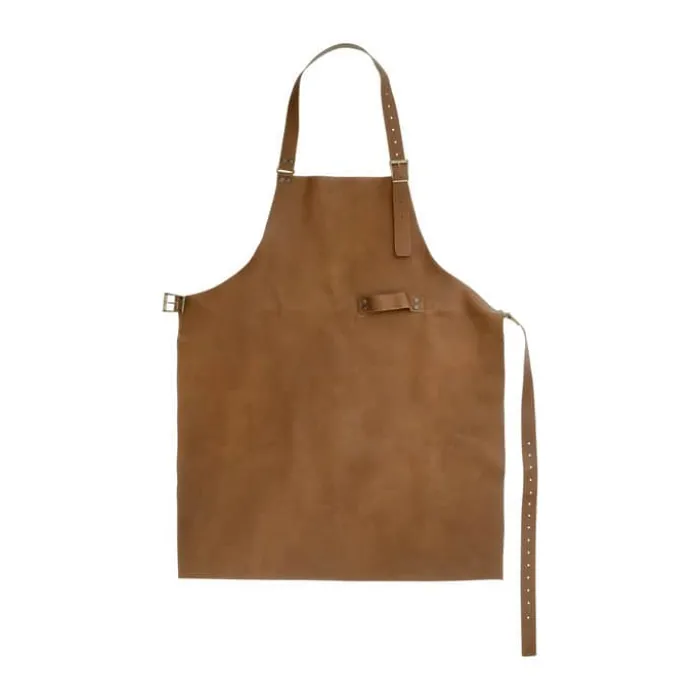Made by Mama Forklæde L 64 cm - Kernelæder - Lysebrun