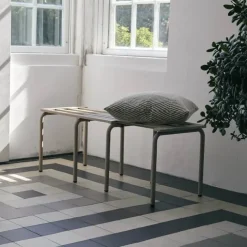 Mandalay Ivy Bænk H 42 x L 81-103 cm - Rustfrit stål - Taupe
