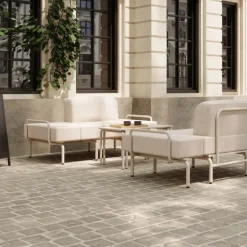 Mandalay Ivy Loungestol B 74 x L 119-186 cm - Rustfrit stål - Taupe