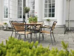 Mandalay Magnolia & Marguerit Havemøbelsæt - 5 dele Teaktræ/aluminium - Grå