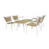 Mandalay Maguerit Loungesæt - 5 dele Aluminium/Teaktræ - Hvid