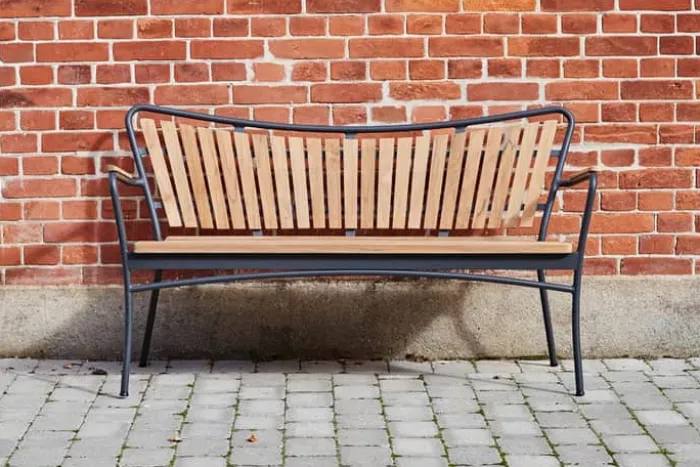 Mandalay Marguerit Havebænk H 82/44 x D 41 x L 143 cm - Aluminium/teaktræ - Antracit