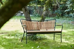 Mandalay Marguerit Havebænk H 82/44 x D 41 x L 143 cm - Aluminium/teaktræ - Antracit