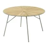 Mandalay Marguerit Havebord H 72 x Ø 120 cm - Aluminium/teaktræ - Olivengrøn