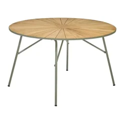 Mandalay Marguerit Havebord Ø 110 cm - Teaktræ/aluminium - Oliven grøn