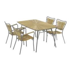 Mandalay Marguerit Havebord H 72 x B 90 x L 144 cm - Aluminium/teaktræ - Antracit