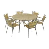 Mandalay Marguerit Havemøbelsæt - 7 dele Ø 140 x H 72 cm - Teaktræ/aluminium - Antracit