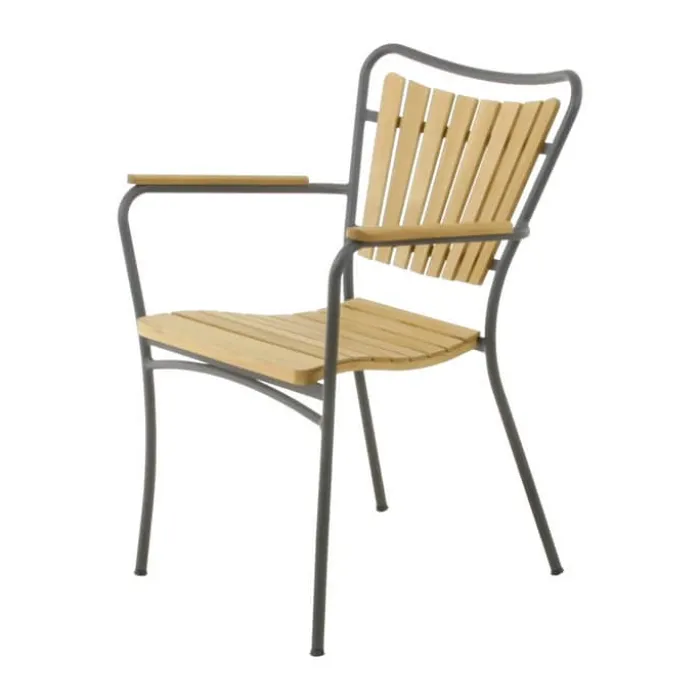 Mandalay Marguerit Havemøbelsæt - 7 dele Ø 140 x H 72 cm - Teaktræ/aluminium - Antracit