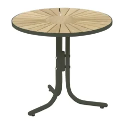 Mandalay Marguerit Loungebord H 45,5 x Ø 50 cm - Teaktræ/aluminium - Antracit