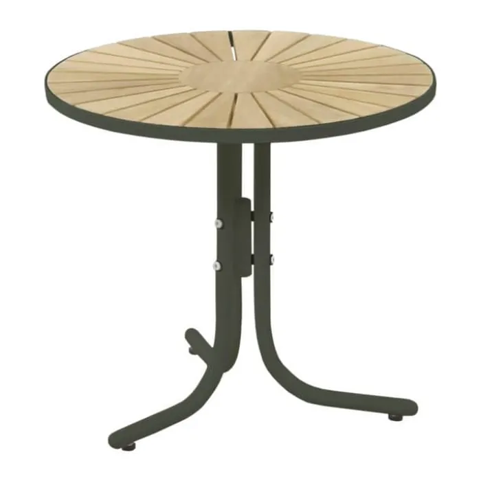 Mandalay Marguerit Loungebord H 45,5 x Ø 50 cm - Teaktræ/aluminium - Antracit