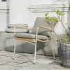 Mandalay Marguerit Loungestol Ø 46 x H 80/42 x B 69 cm - Teaktræ/aluminuim - Taupe
