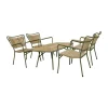 Mandalay Marguerit Loungesæt - 5 dele Teaktræ/aluminium - Olivengrøn
