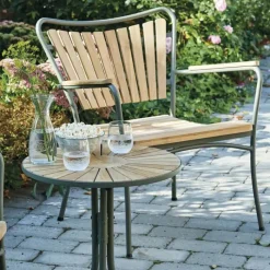 Mandalay Marguerit Loungesæt - 3 dele Aluminium/teaktræ - Olivengrøn/Teak