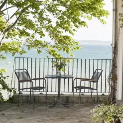 Mandalay Pure Cafésæt - 3 dele H 72 x B 67 x L 67 cm - Laminat/aluminium - Antracit