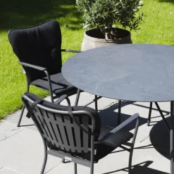 Mandalay Pure Havebord Ø 120 cm x H 71 cm - Aluminium/laminat - Antracit