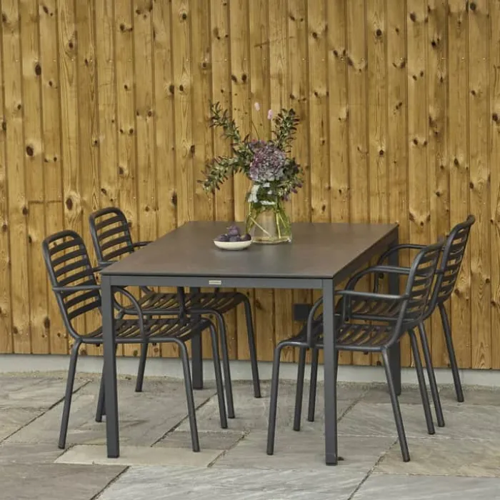 Mandalay Pure Havebord H 72 x B 90,3 x L 132 cm - Kompaktlaminat/aluminium - Antracit