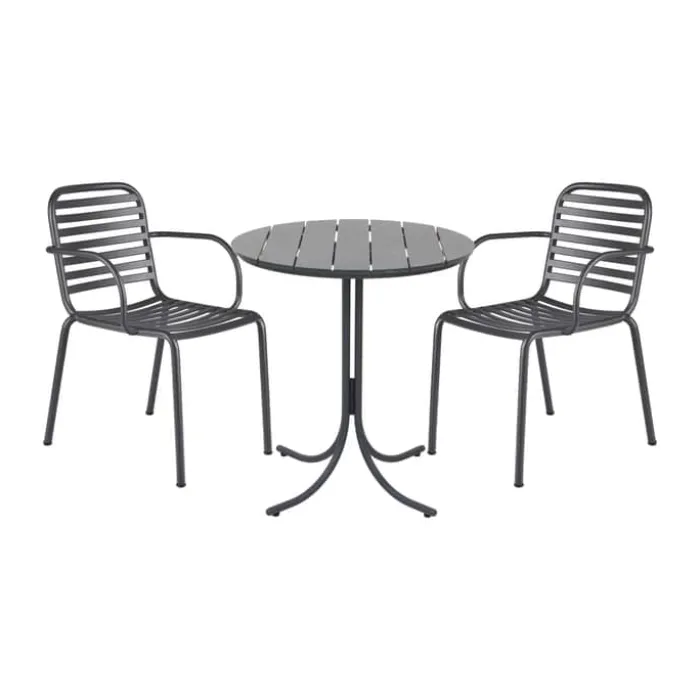 Mandalay Pure & Ivy Wire Cafésæt - 3 dele Aluminium/rustfrit stål/kompaktlaminat - Antracit