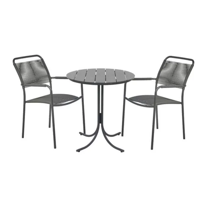 Mandalay Pure & Verona Cafésæt - 3 dele Ø 67 x H 72 cm - Aluminium/rustfrit stål/laminat