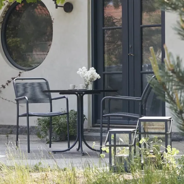 Mandalay Pure & Verona Cafésæt - 3 dele H 72 x B 67 x L 67 cm - Laminat/aluminium - Antracit