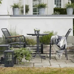 Mandalay Pure & Verona Cafésæt - 3 dele Ø 67 x H 72 cm - Aluminium/rustfrit stål/laminat