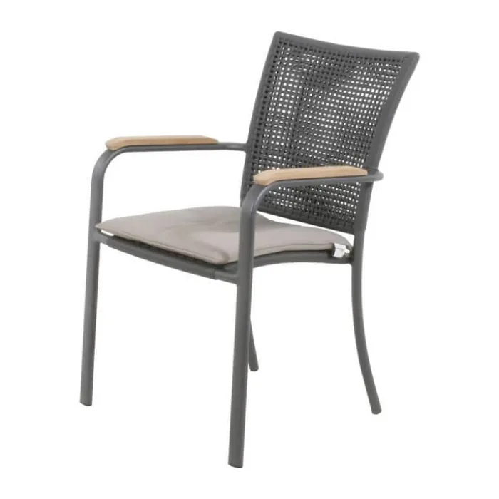 Mandalay Ravello Havestol H 88/40 x B 57,5 x D 45 cm - Aluminium/SunLoom/teaktræ - Antracit