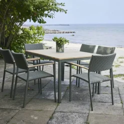 Mandalay Toscana Bord H 73 x B90 x L 132 cm - Teaktræ - Olivengrøn