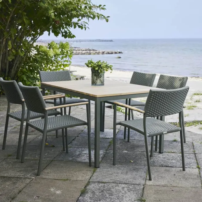 Mandalay Toscana Bord H 73 x B90 x L 132 cm - Teaktræ - Olivengrøn