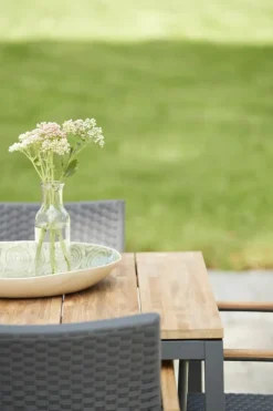 Mandalay Toscana Havebord H 72 x B 90 x L 132 cm - Aluminium/teaktræ - Antracit
