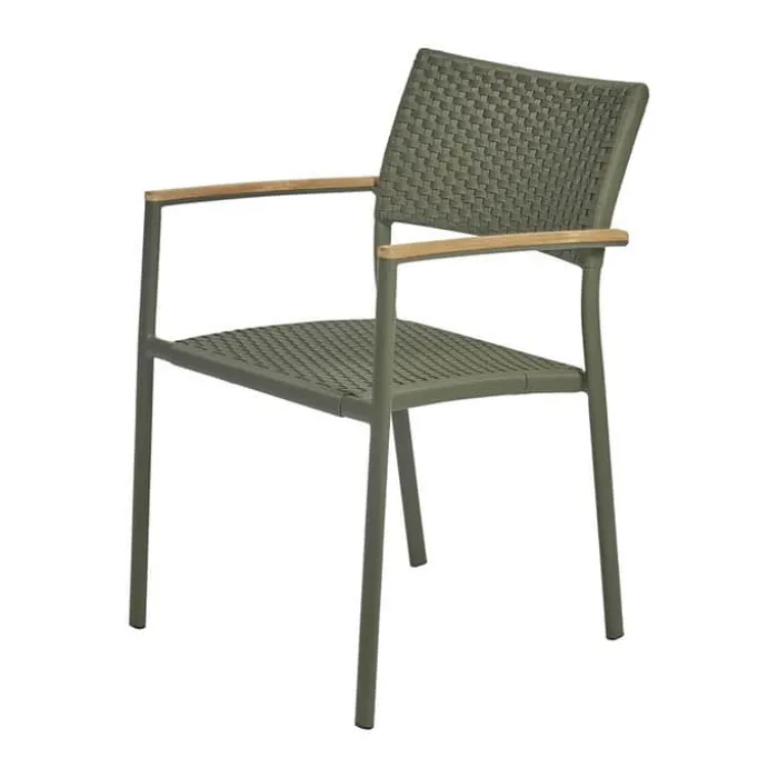Mandalay Toscana & Siena Havemøbelsæt - 5 dele Teaktræ/aluminium/SunLoom - Olivengrøn