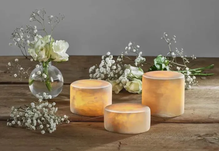 Marble Marmor LED-lys Ø 8 x H 8 cm - Marmor - Beige