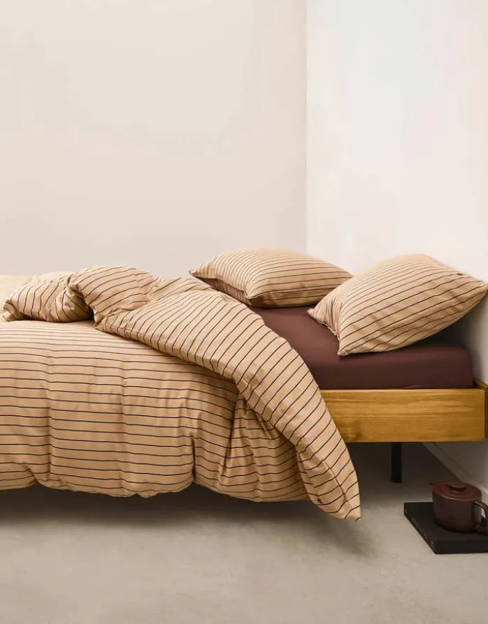 Marc O'Polo Mulji Sengetøj B 140 x L 220 cm - Bomuldssatin - Warm beige