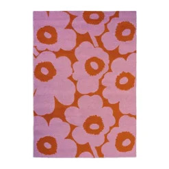 Marimekko by Brink & Campman Unikko Udendørsgulvtæppe B 140 x L 200 cm - Genanvendt PET - Lyserød/orange