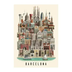 Martin Schwartz Plakat Barcelona B 30 x L 42 cm - Scandi ivory papir - Flerfarvet