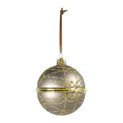 Mascha Vang Julekollektion Juleophæng - 4 pak H 8-15 cm - Glas - Creme/guld
