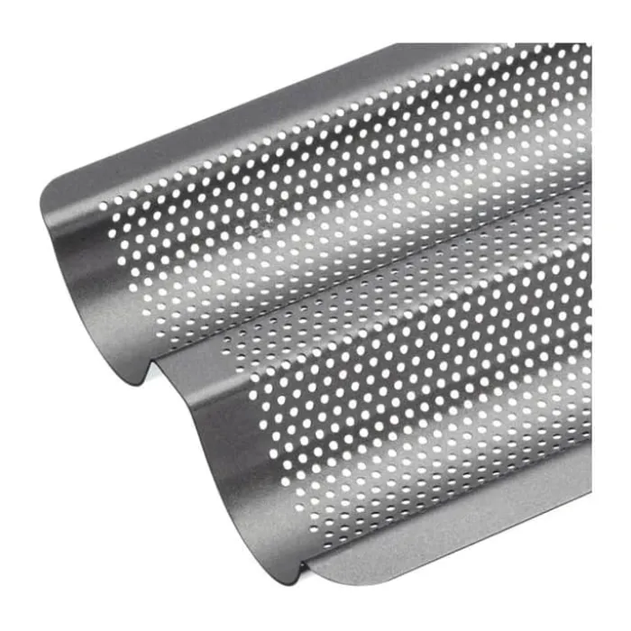 MasterClass Gourmet Baguette Bageform H 2,5 x B 16 x L 39 cm - Aluminium- Sølv